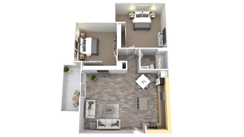 Floor plan for 2 beds, 1 bath, 825 sqft